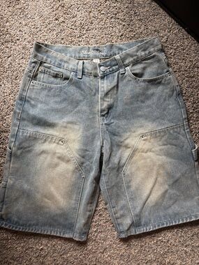 BLUE ASPHALT Unisex Denim Work Shorts - Faded Blue